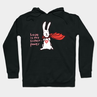 Love Is My Superpower Big Bunny version Hoodie